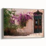 Vintage poster art of an Algerian landscape in vibrant colors on a large framed canvas, ideal for living room decor.