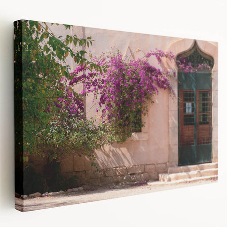 Large stretched canvas featuring an Algerian landscape with muted earth tones, ideal for kitchen wall art.
