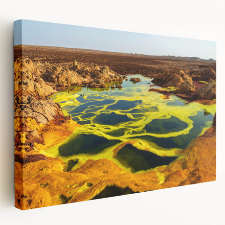 Large canvas print of an Ethiopian landscape in earthy tones, suitable for kitchen wall art.