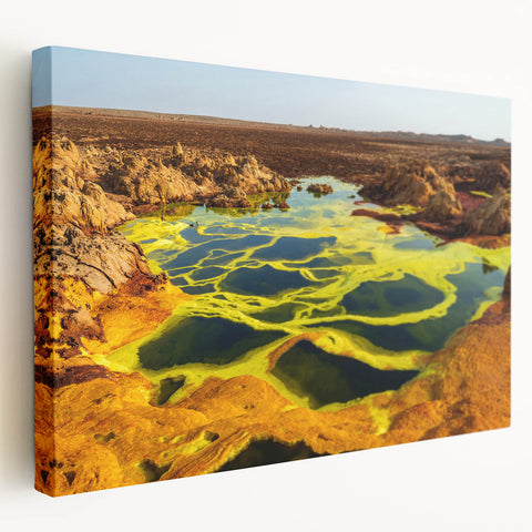 Large canvas print of an Ethiopian landscape in earthy tones, suitable for kitchen wall art.