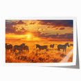 Rolled print of a Kenyan landscape featuring acacia trees in muted earth tones, ideal for art wall dining room.