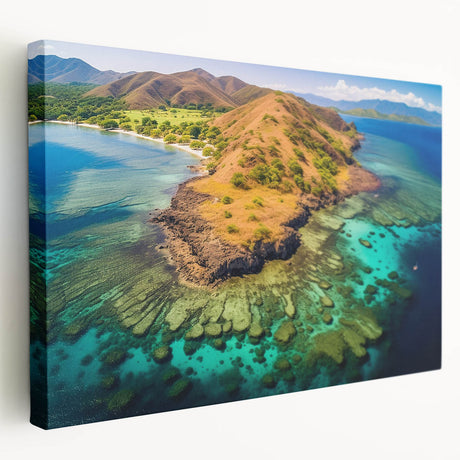 Large canvas depicting a Madagascar landscape in earthy tones, ideal for kitchen wall art.