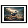 Extra large abstract art print depicting colorful, textured scenery of Mauritius on a black framed canvas.
