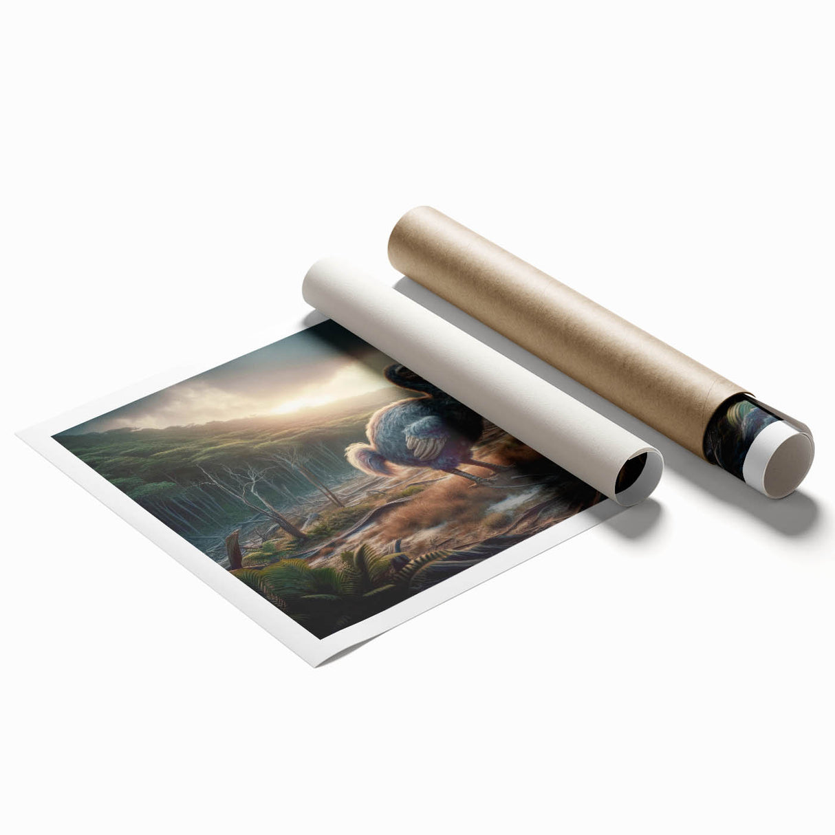 Extra large rolled print of a Mauritian landscape with vibrant greenery and floral elements.