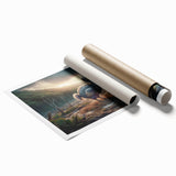 Extra large rolled print of a Mauritian landscape with vibrant greenery and floral elements.