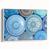 Framed canvas of a vintage-style Moroccan landscape in black and white, ideal for bedroom wall art.