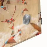 Large abstract wall art depicting the Namibian landscape in earth tones on acrylic glass, suitable for dining room ambiance.