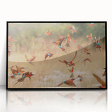 Large abstract wall art featuring a stylized Namibia scenery in muted earth tones on a framed acrylic.