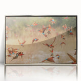 Acrylic print of Namibia scenery in muted earth tones, framed in silver, suitable for modern art wall decor.