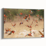 Framed canvas depicting a serene Namibian landscape in monochrome, ideal for bedroom wall art.