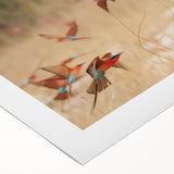 Art deco poster of Namibian desert landscape in muted earth tones on rolled canvas, suitable for dining room decor.