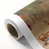 Art deco poster of Namibian landscape in earth tones on rolled canvas, ideal for nursery wall art.