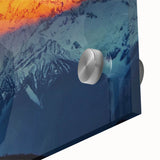 Large abstract wall art depicting a Tibetan landscape in muted earth tones on acrylic glass, ideal for dining room art.