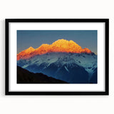 Extra large colorful abstract art print of a Tibetan landscape in vibrant hues on a framed canvas.