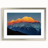 Textured abstract art print of Tibet scenery in muted earth tones on a framed canvas, suitable for bedroom decor.