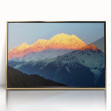 Large art print of a Tibetan landscape in muted earth tones on a framed acrylic, suitable for modern art wall decor.