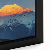 Extra large framed canvas featuring a textured, colorful Tibetan landscape in black, ideal for living room decor.