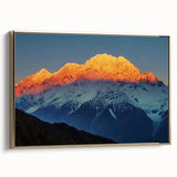 Framed canvas depicting a Tibetan landscape in muted gold and black tones, ideal for bedroom wall art.