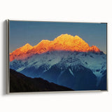 Landscape art painting of Tibet scenery with vibrant colors on a framed canvas.