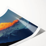 Extra large rolled print of a minimalist line art depiction of Tibet scenery with subtle floral elements in muted colors.