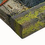 Large art depicting a black and white landscape painting of the Georgian countryside on stretched canvas.