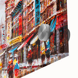 Large abstract wall art featuring Hong Kong scenery in muted tones on acrylic glass, ideal for dining room ambiance.