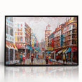 Framed acrylic print of a large abstract depiction of Hong Kong in black and white tones, suitable for modern art wall decor.