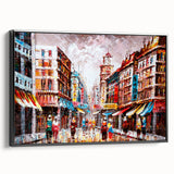 Black and white framed canvas of Hong Kong landscape, ideal for bedroom wall art in vintage poster style.