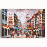 Black and white stretched canvas of Hong Kong skyline, ideal for kitchen wall art.