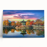 Black and white large canvas print of a serene Korean landscape, ideal for kitchen wall art or bedroom ambiance.