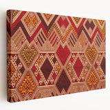 Side view of a stretched canvas featuring a Laos landscape in muted earth tones, ideal for kitchen wall art.