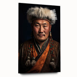 Large abstract wall art of a Mongolian landscape in muted earth tones on acrylic glass.