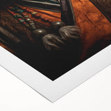 Art deco poster featuring a panoramic Mongolian landscape in muted earth tones on rolled canvas.