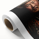 Art Deco poster depicting a serene Mongolian landscape on rolled canvas, suitable as nursery wall art or dining room decor.