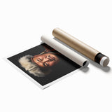 Extra large rolled print depicting a serene Mongolian landscape with floral elements in soft earth tones.