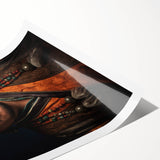 Extra large wall art featuring line art flowers in black on a white background, rolled print.