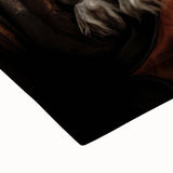 Black and white landscape art painting of Mongolian scenery on stretched canvas, ideal for bedroom wall art.