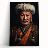 Large black and white photograph of Mongolian scenery on stretched canvas, ideal for kitchen wall art or bedroom ambiance.