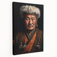 Landscape painting of a Mongolian steppe on stretched canvas, featuring muted earth tones, ideal for kitchen wall art.