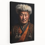 Landscape painting of a Mongolian steppe on stretched canvas, featuring muted earth tones, ideal for kitchen wall art.