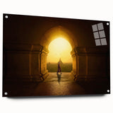 Acrylic print of a Myanmar landscape in muted earth tones, suitable for bedroom or dining room decor.