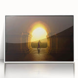 Framed acrylic print of a Myanmar landscape in pastel shades, ideal for modern art wall decor.