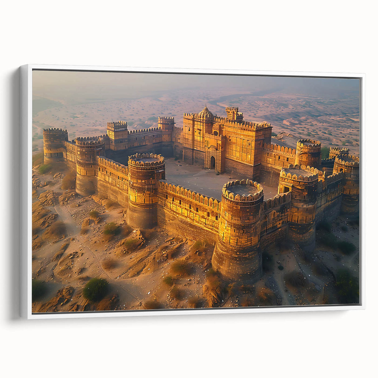 Extra large framed canvas vintage poster art depicting a colorful Pakistani scenery, ideal for living room decor.