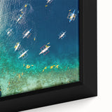 Extra large framed canvas featuring a textured, colorful Philippine landscape in black, ideal for living room decor.