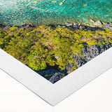 Art deco poster featuring a serene Philippine landscape in muted earth tones on rolled canvas, ideal for dining room decor.