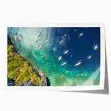 Rolled print of a serene Philippine landscape with lush greenery and soft blue sky, suited for art wall dining room.