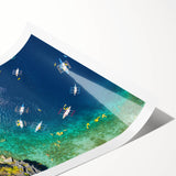 Extra large wall art featuring line art flowers in a minimalist style on a rolled print, ideal for large living room decor.