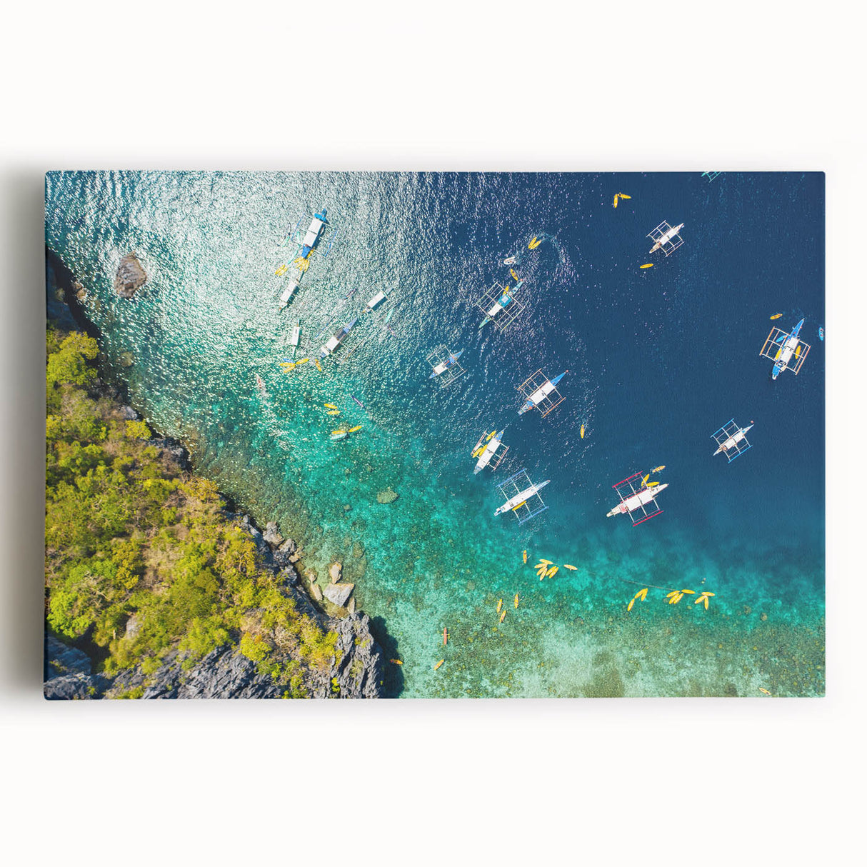 Black and white large canvas art of a Philippine rural landscape, ideal for kitchen wall art.