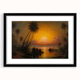 Colorful abstract art print of a textured Sri Lankan landscape in a black frame, ideal for living room decor.