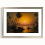 Textured abstract art print depicting a serene Sri Lankan landscape in muted earth tones, framed in silver.
